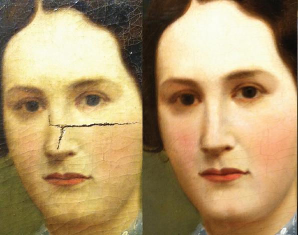 Painting restoration before and after