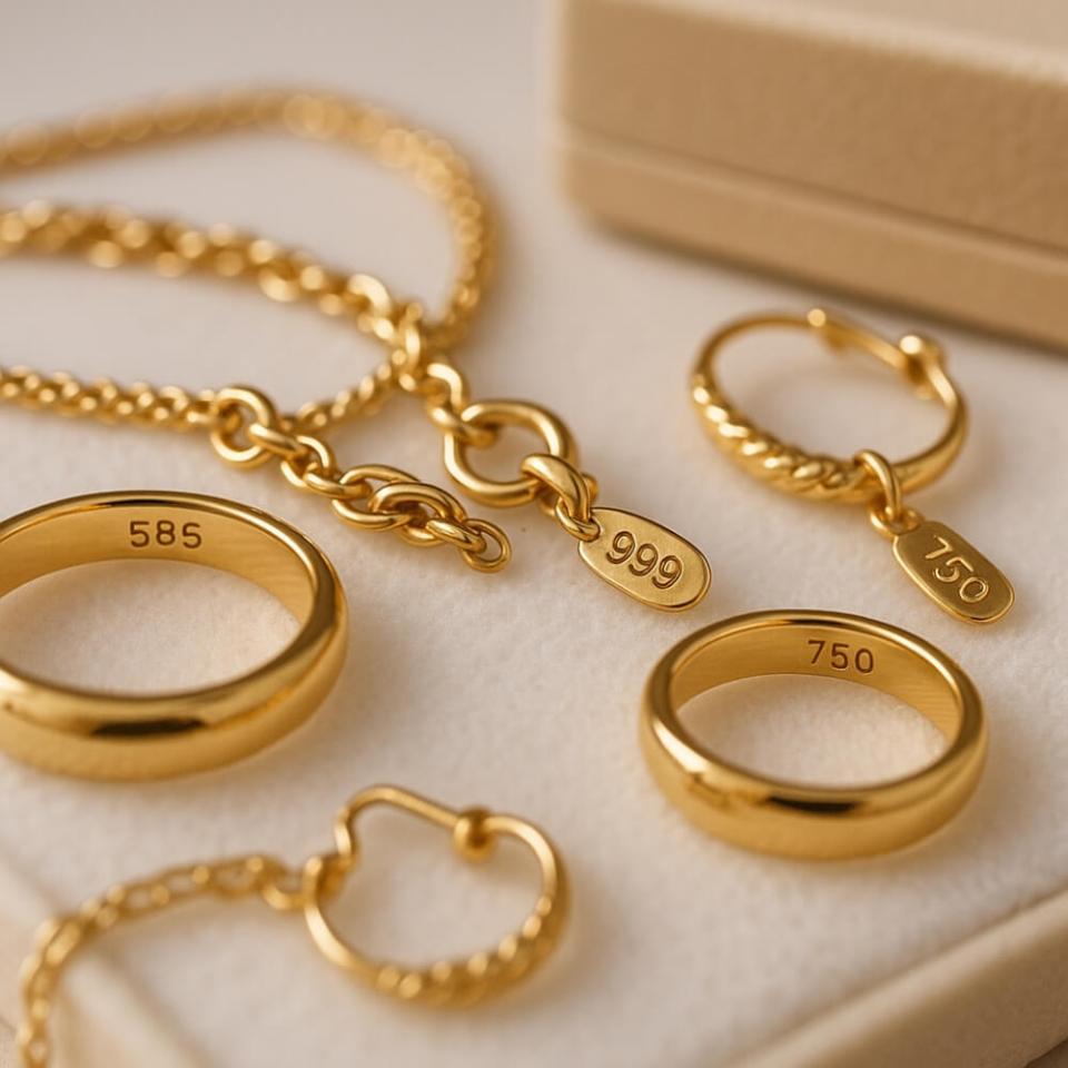 Gold hallmarks and purity stamps