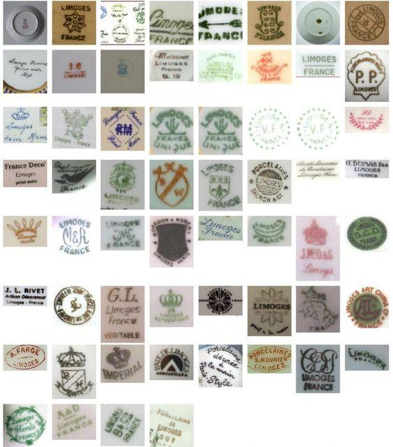 Authentic Limoges porcelain factory marks