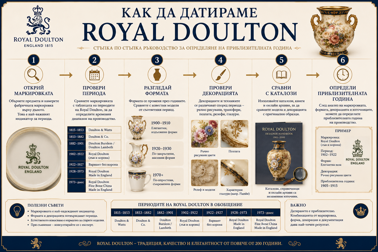 Как да датираме Royal Doulton