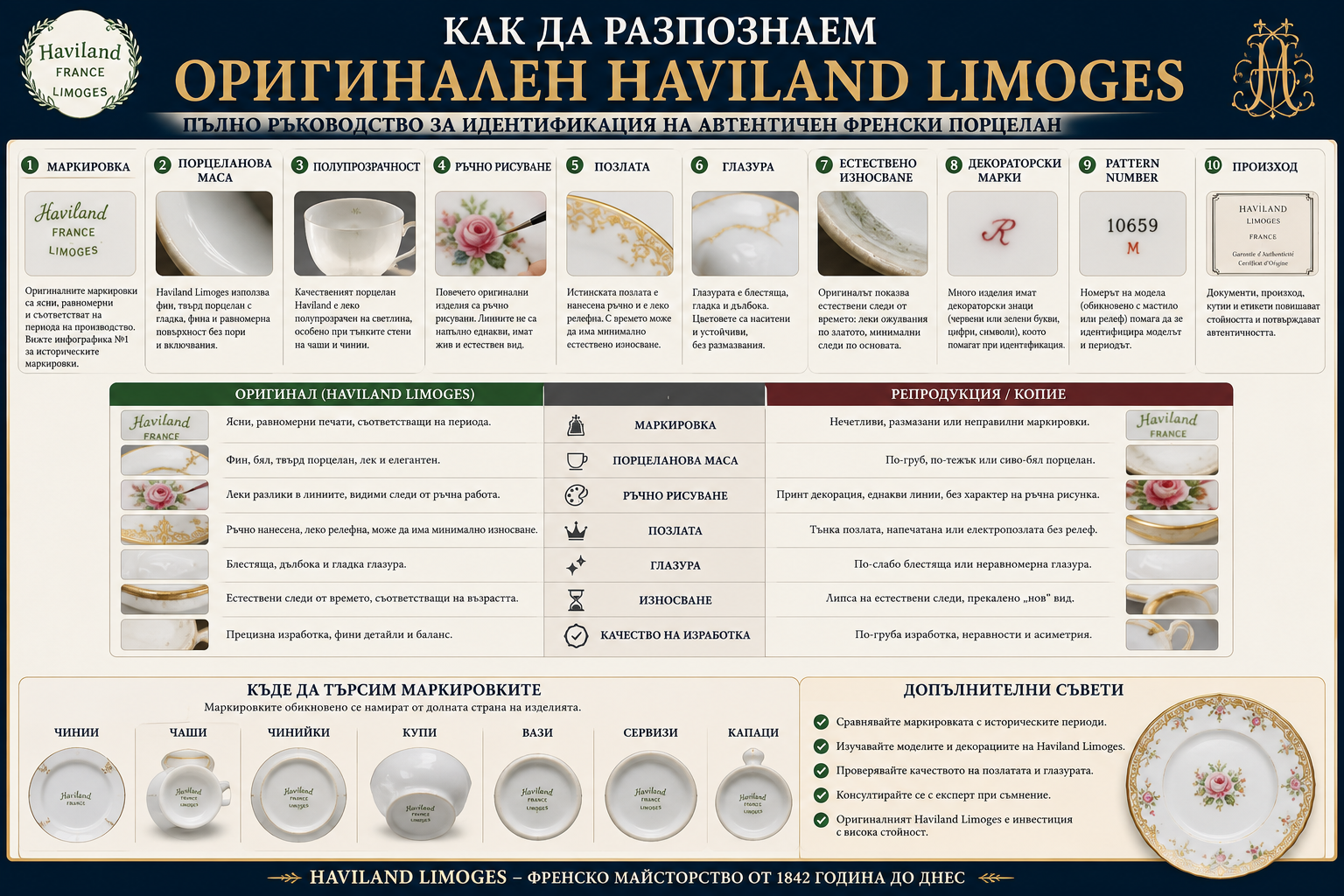 Как да разпознаем оригинален Haviland Limoges