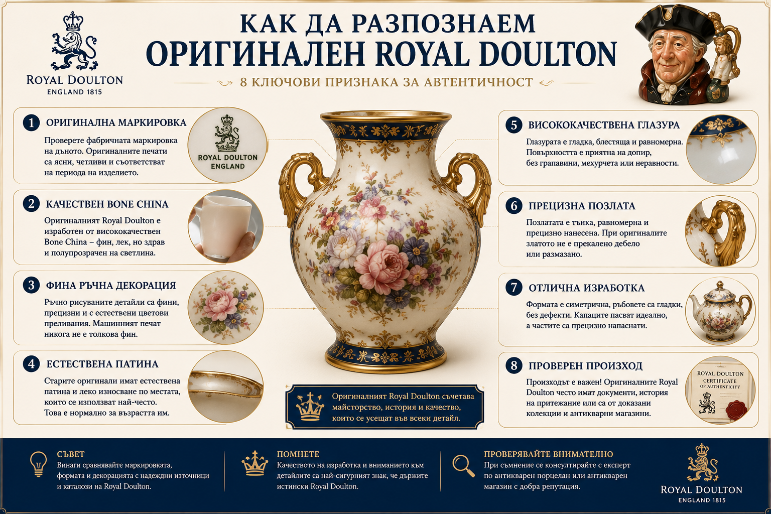 Как да разпознаем оригинален Royal Doulton