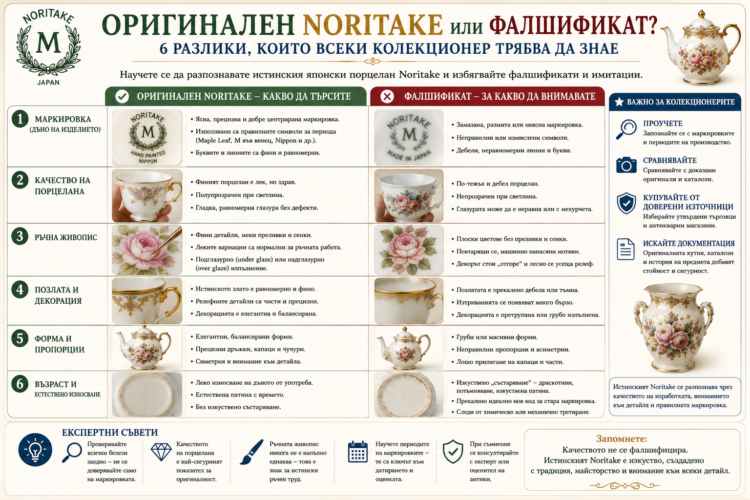 Оригинален Noritake или фалшификат