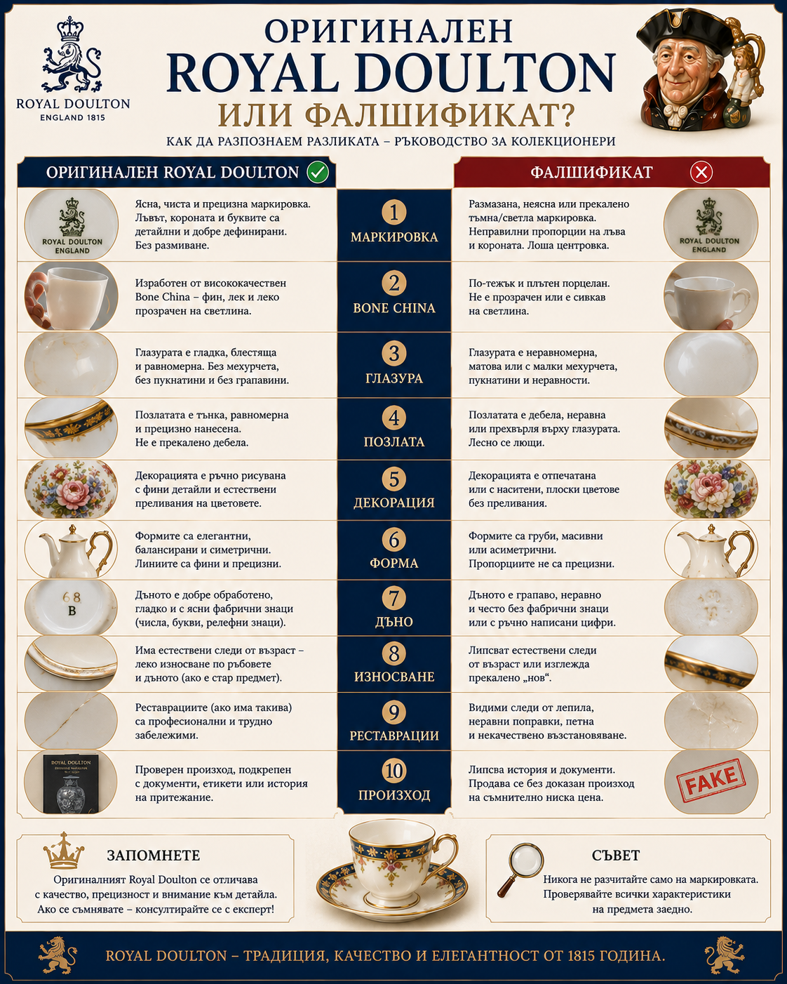 Оригинален Royal Doulton или фалшификат