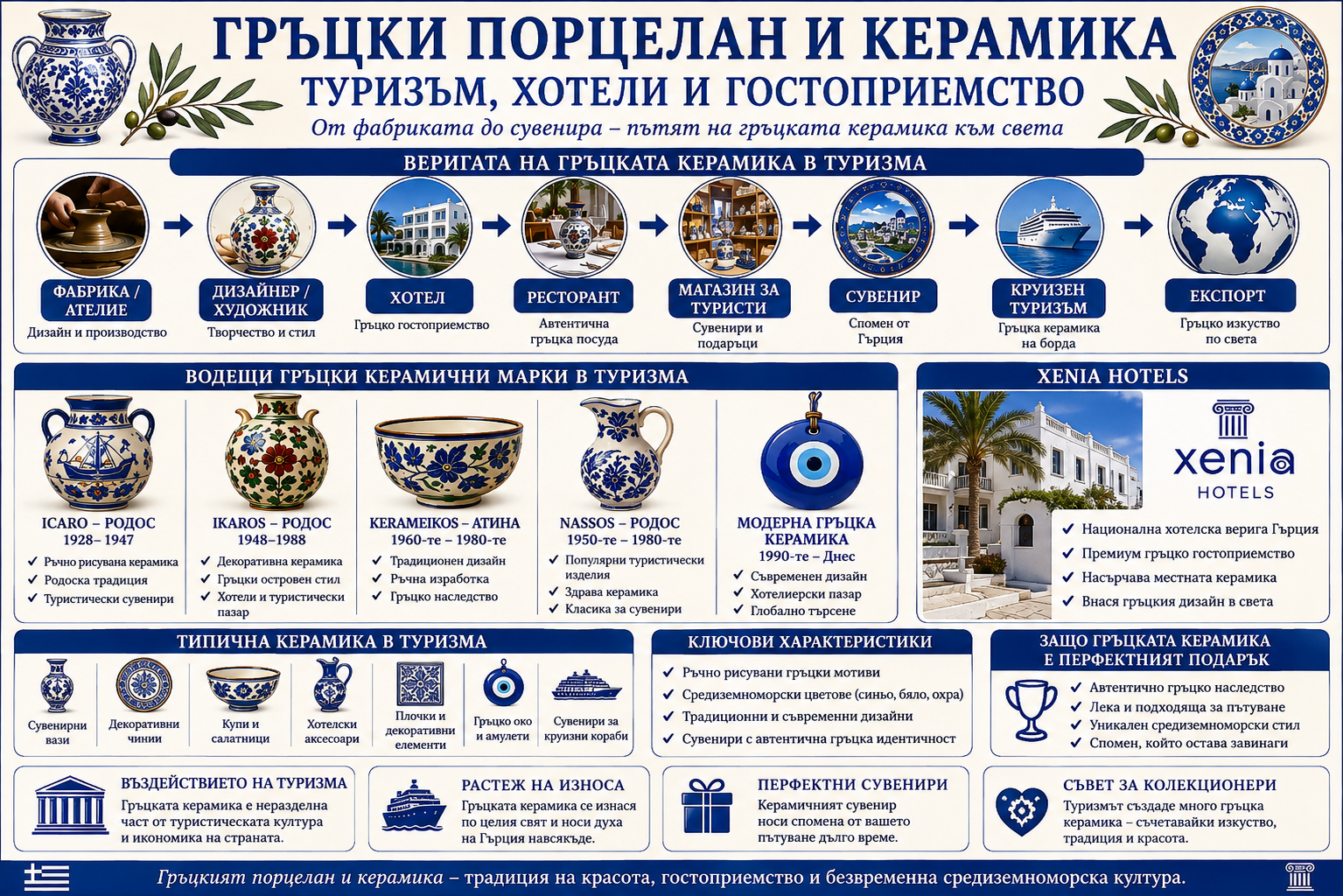 Гръцки порцелан и керамика – туризъм, хотели, ресторанти, сувенири и износ