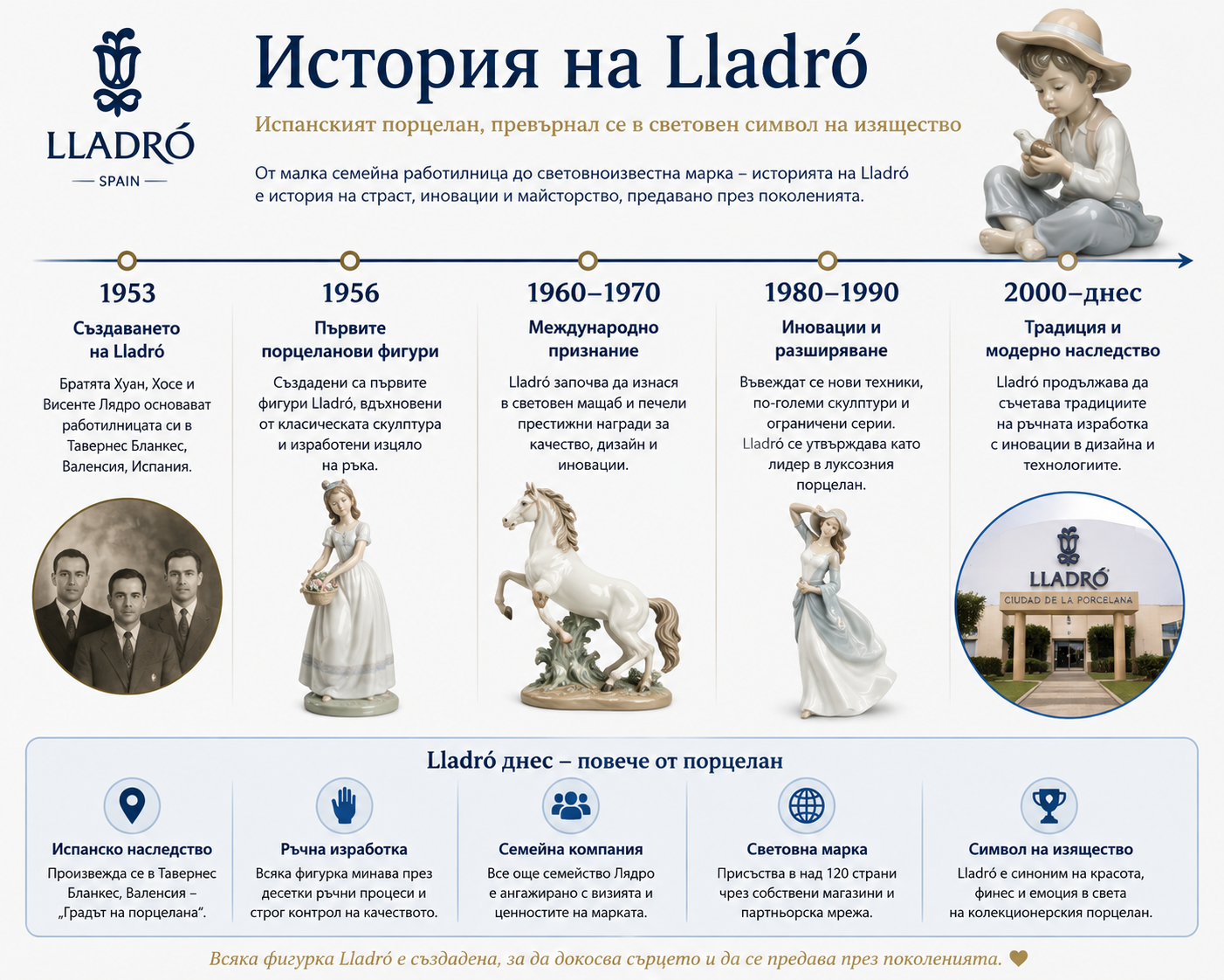 Инфографика за историята на Lladró