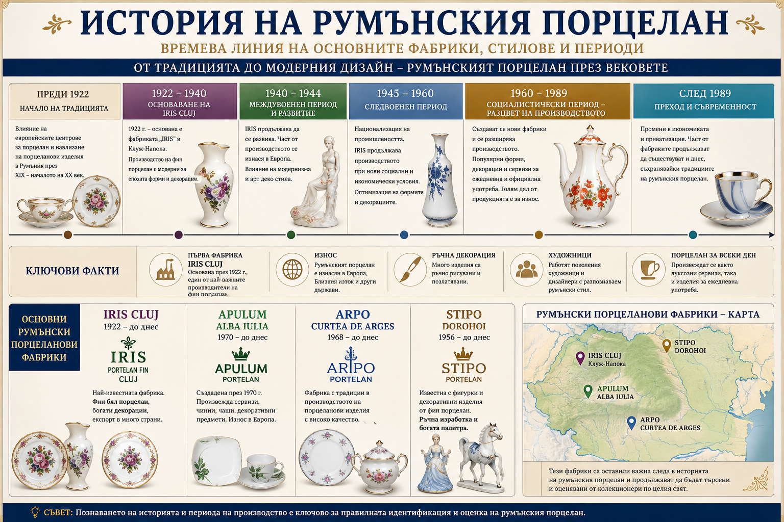 История на румънския порцелан – времева линия и основни фабрики