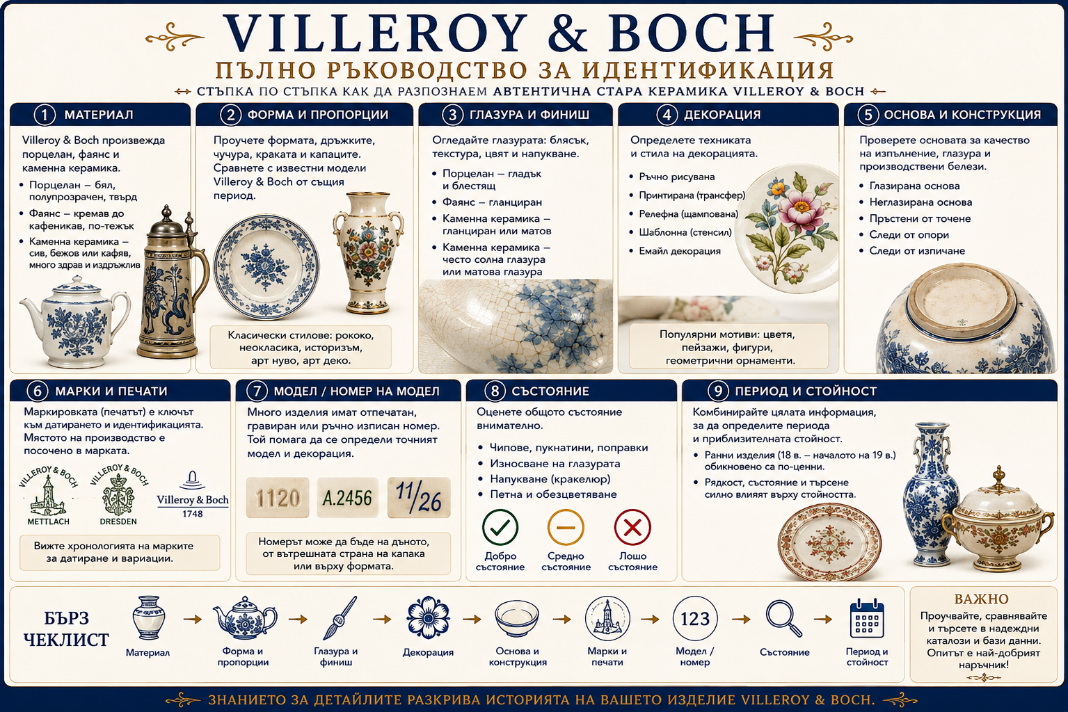 Как да разпознаем Villeroy & Boch – пълно ръководство за идентификация на стара керамика