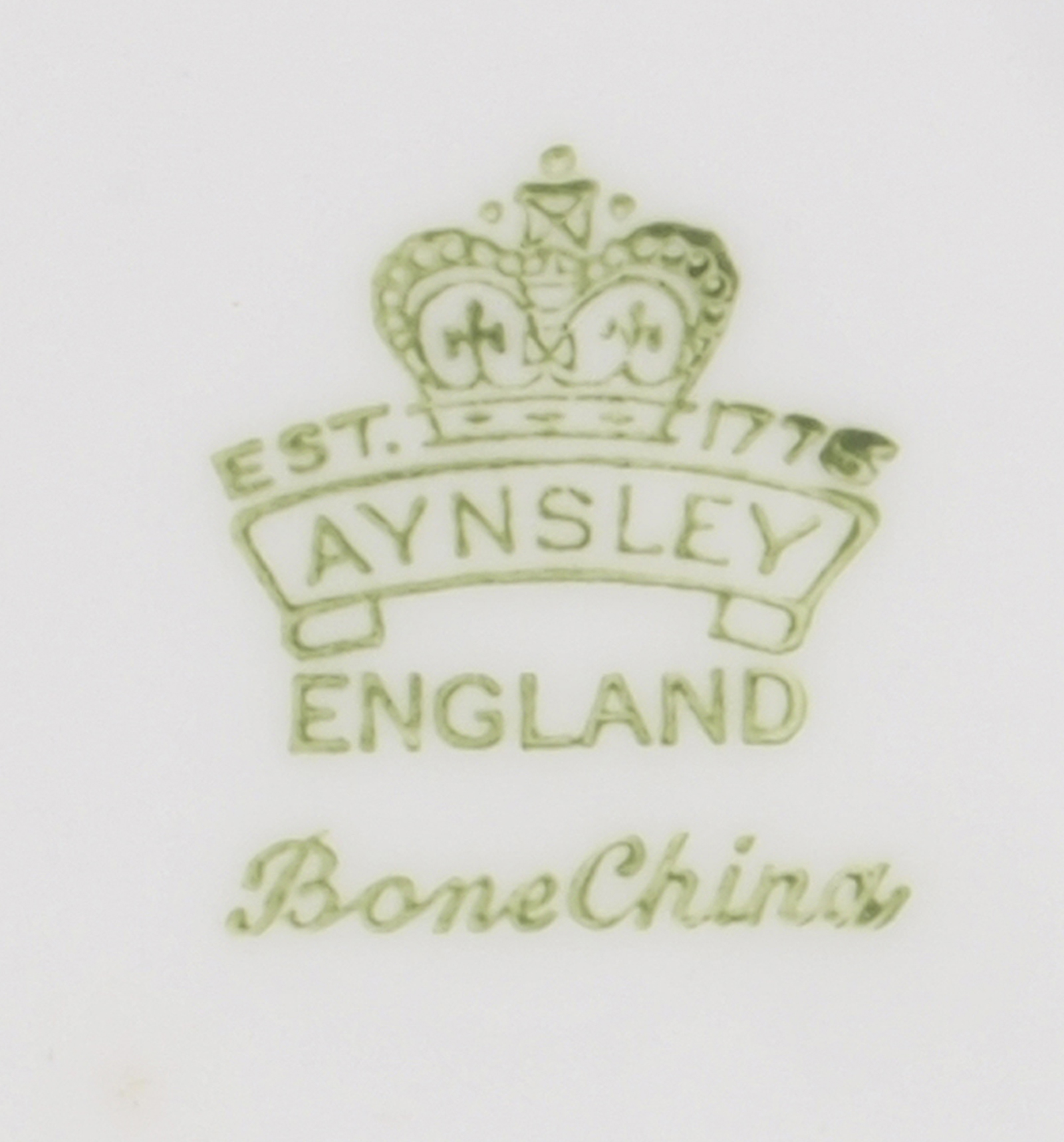 Марка Aynsley Est. 1775 England Фабричен печат Aynsley Est. 1775 England Fine English Bone China