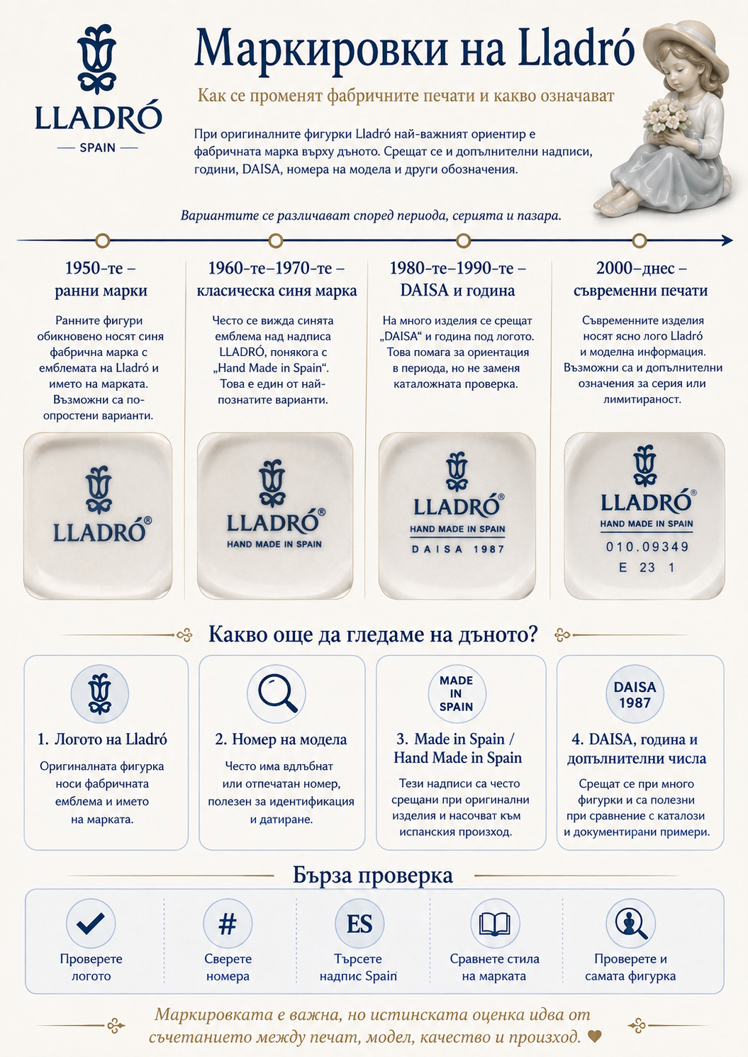 Маркировки на Lladró – фабрични печати и номера