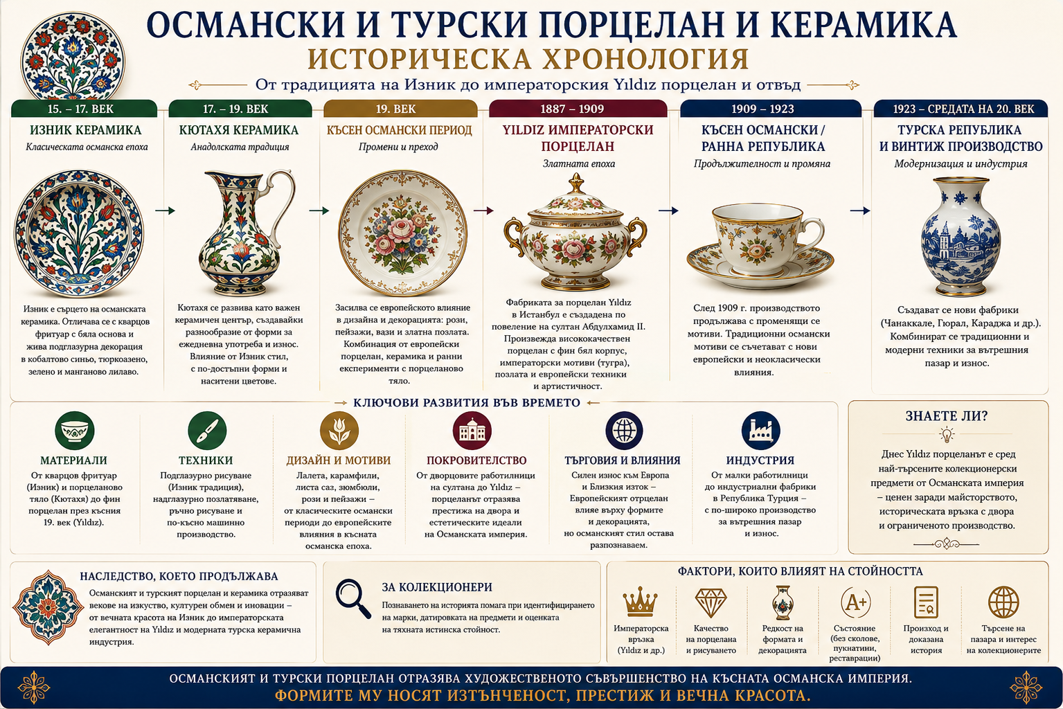 Османски и турски порцелан и керамика – история и хронология от Изник и Кютахя до Yıldız