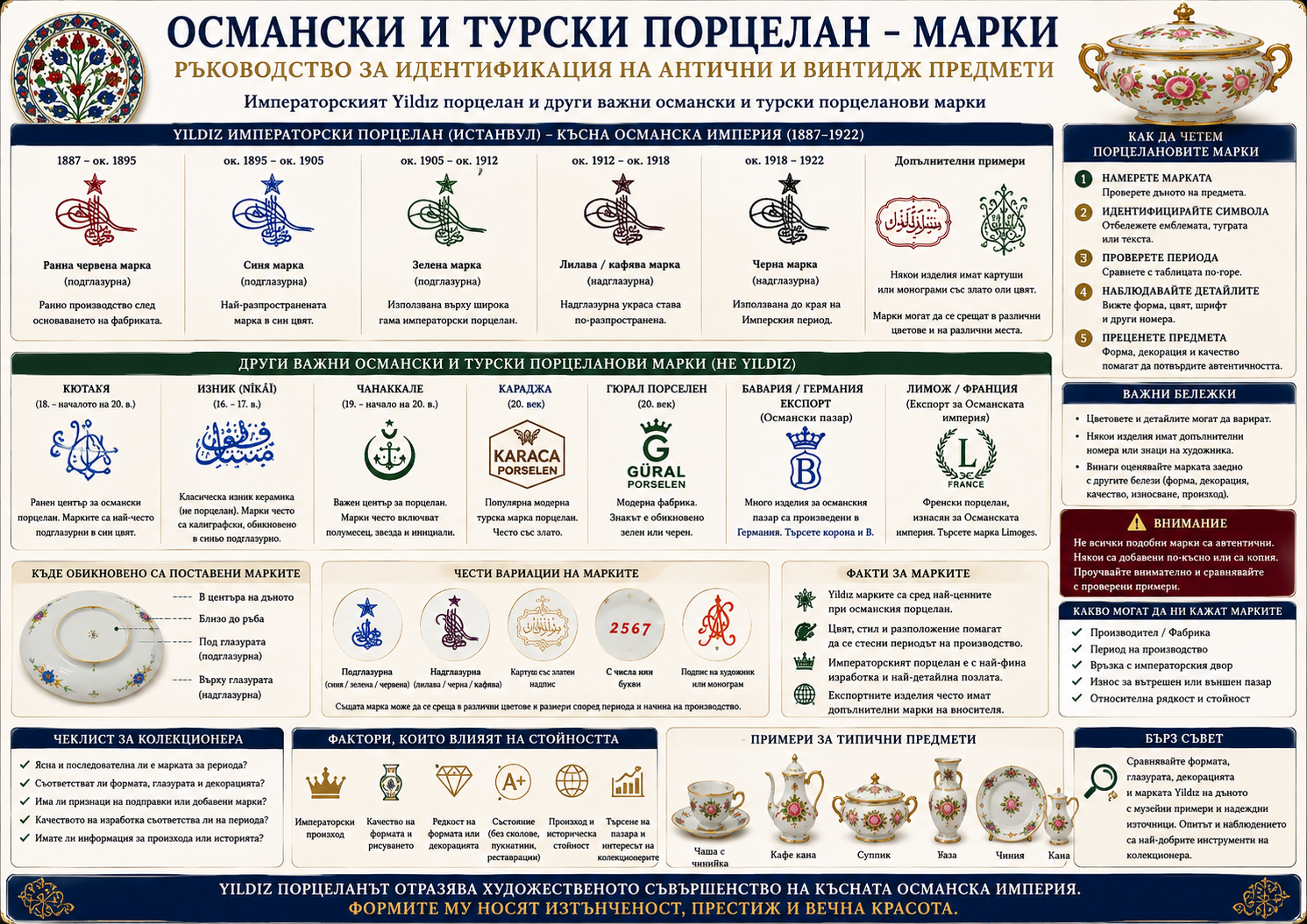 Османски и турски порцелан – марки, разпознаване и идентификация