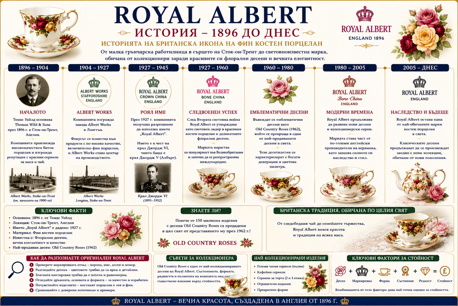 Royal Albert история и развитие на английския костен порцелан