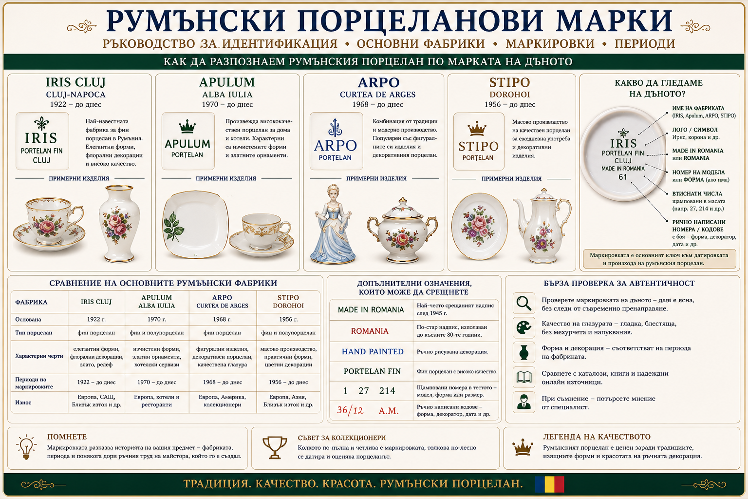 Румънски порцеланови марки – IRIS Cluj, Apulum, ARPO и STIPO