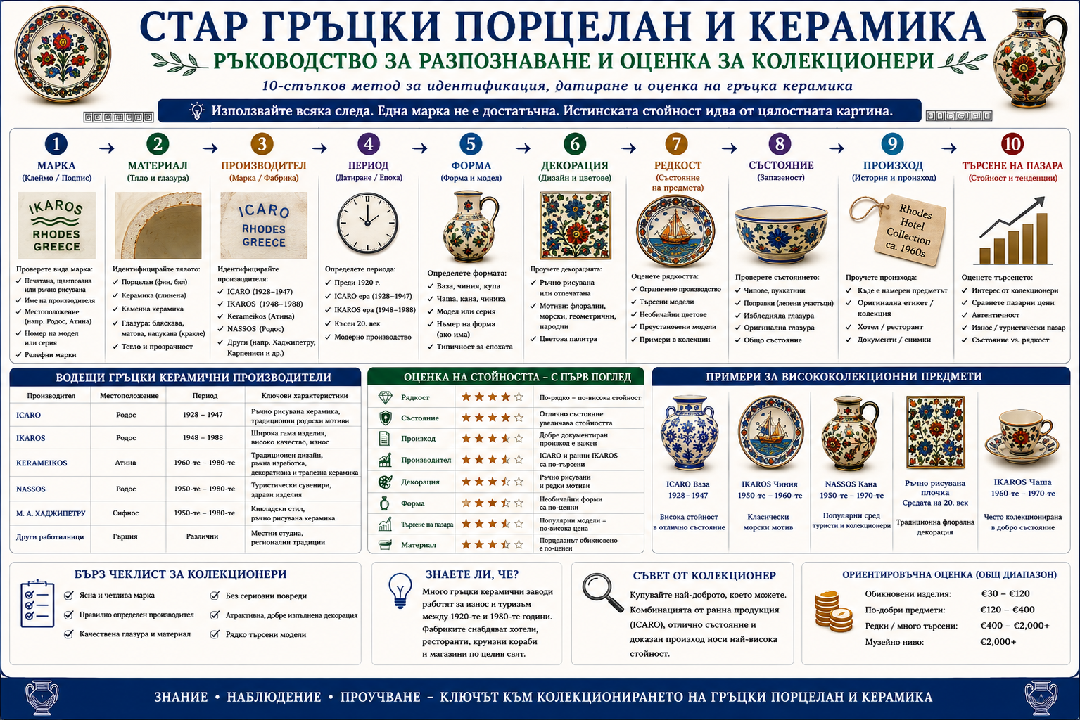 Стар гръцки порцелан и керамика – разпознаване, датиране и стойност