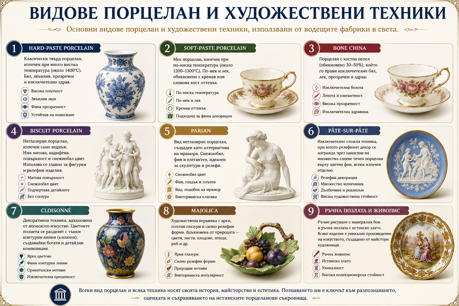 Видове порцелан и художествени техники Видове порцелан и художествени техники