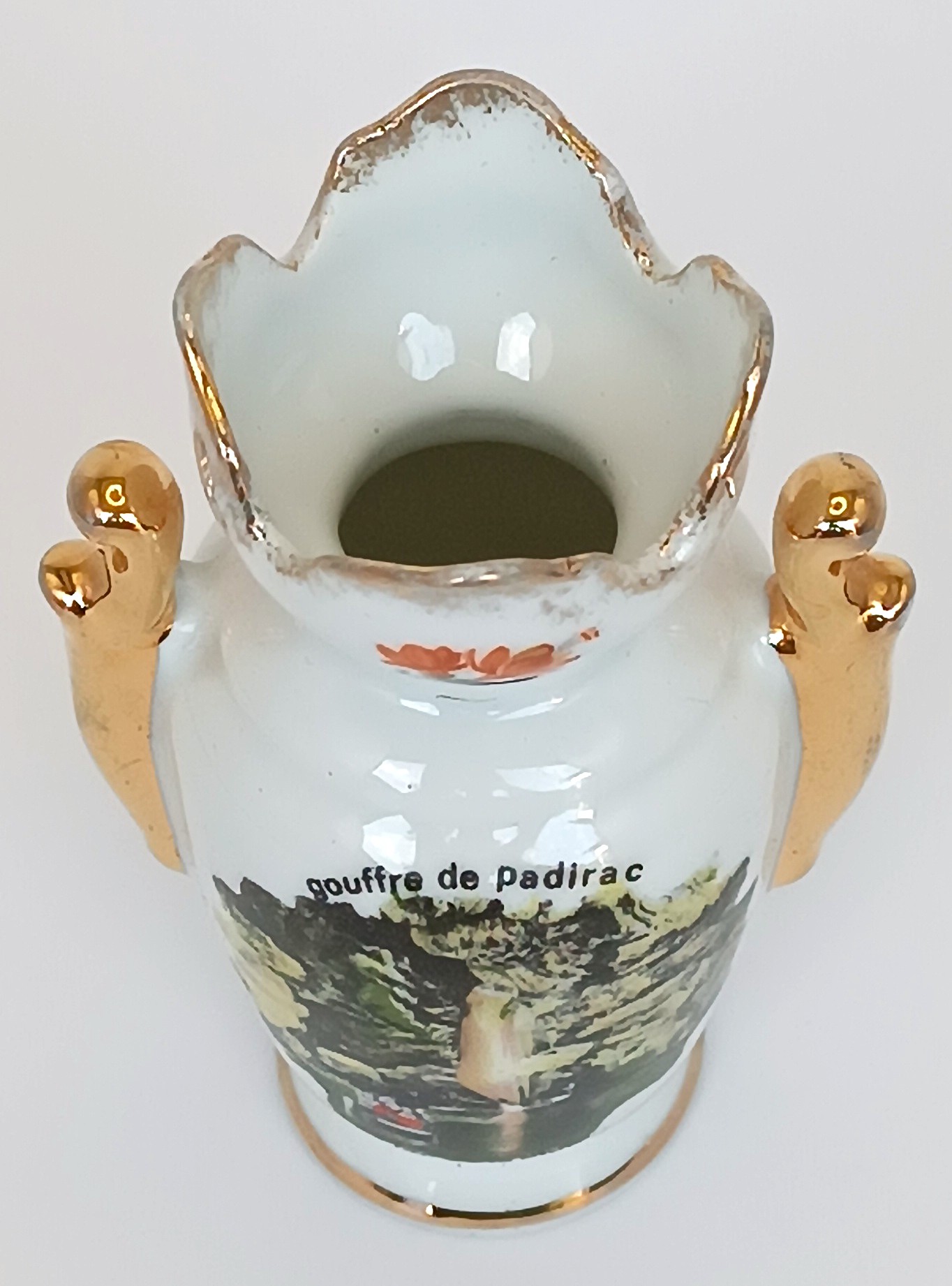 Винтидж порцеланова ваза Limoges France с декор Gouffre de Padirac