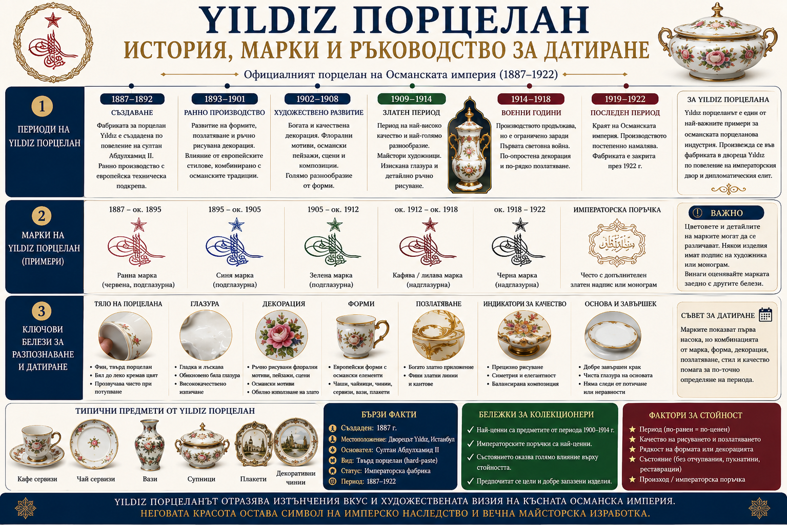 Yıldız порцелан – история, марки и датиране на османски порцелан