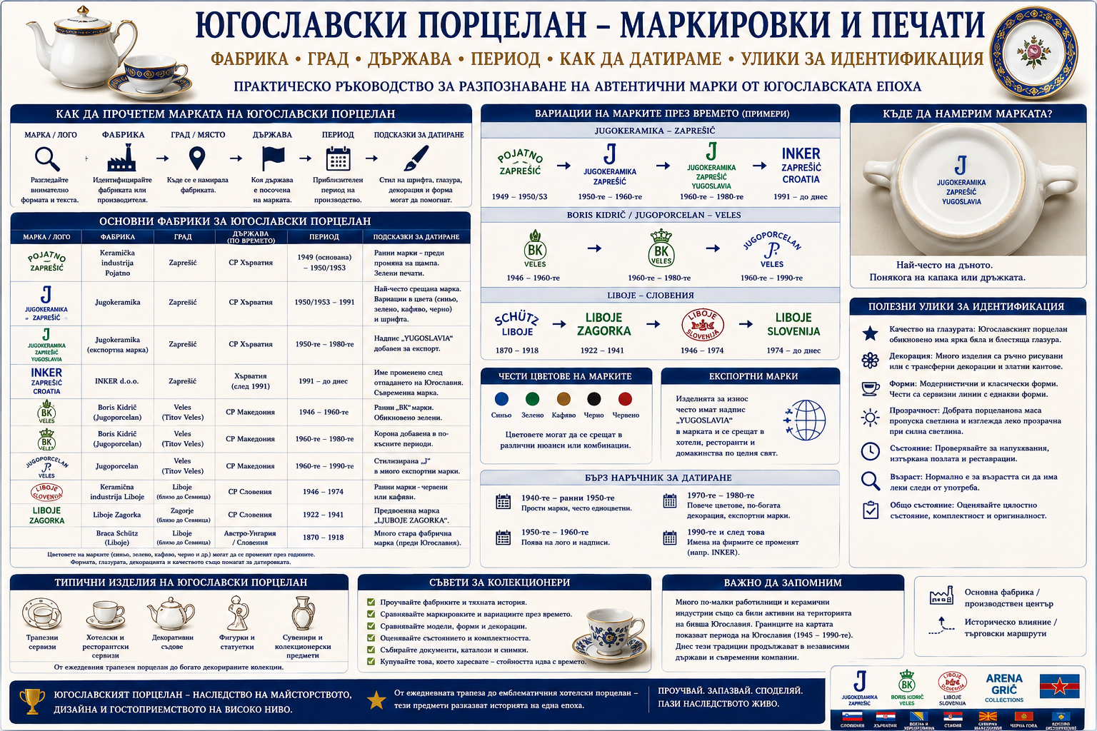 Маркировки и печати на югославски порцелан – идентификация и датиране