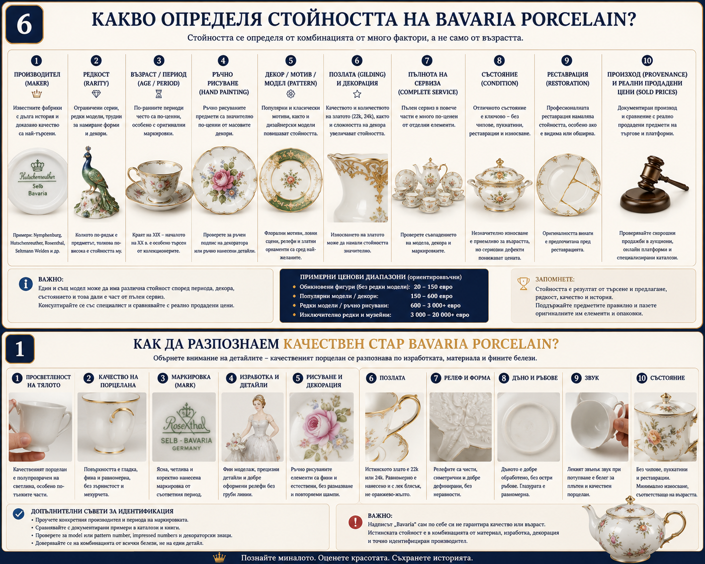 Bavaria Porcelain – фактори за стойността Какво определя стойността на Bavaria Porcelain – производител рядкост качество и състояние