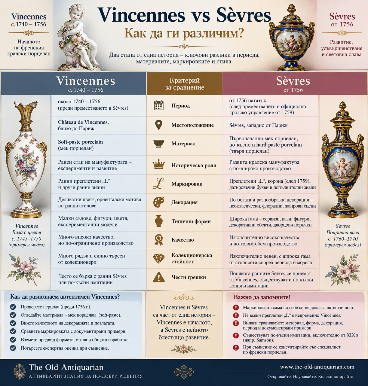 Vincennes vs Sèvres – как да ги различим Vincennes vs Sèvres – разлики, маркировки, периоди и идентификация на френски порцелан
