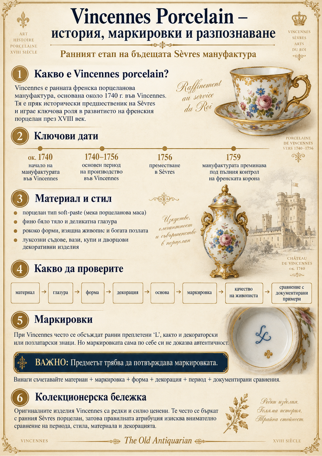 Vincennes порцелан – история, маркировки и разпознаване Vincennes порцелан – история, маркировки, идентификация и преход към Sèvres