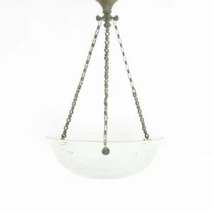 Английски плафониер от рязано стъкло от началото на 20-ти век