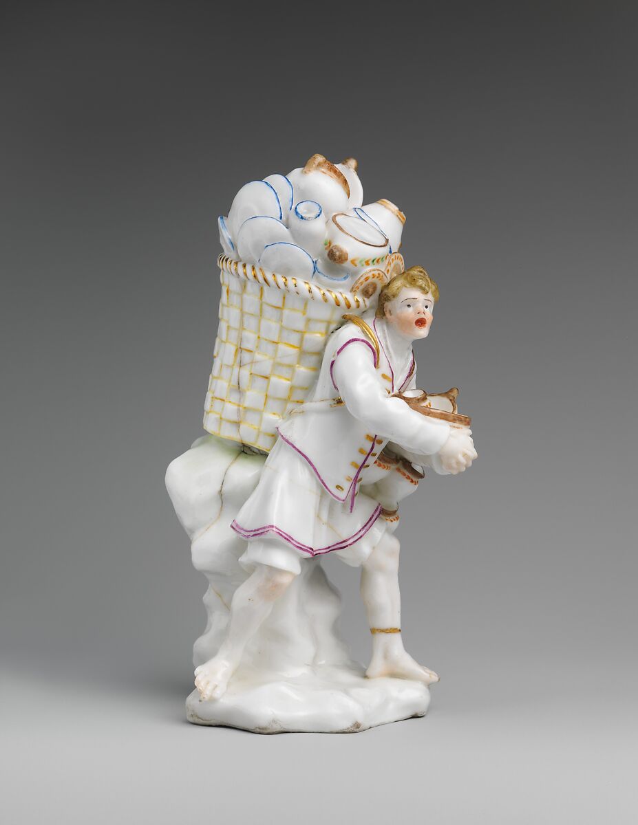 Capodimonte porcelain pottery seller, Naples, circa 1745