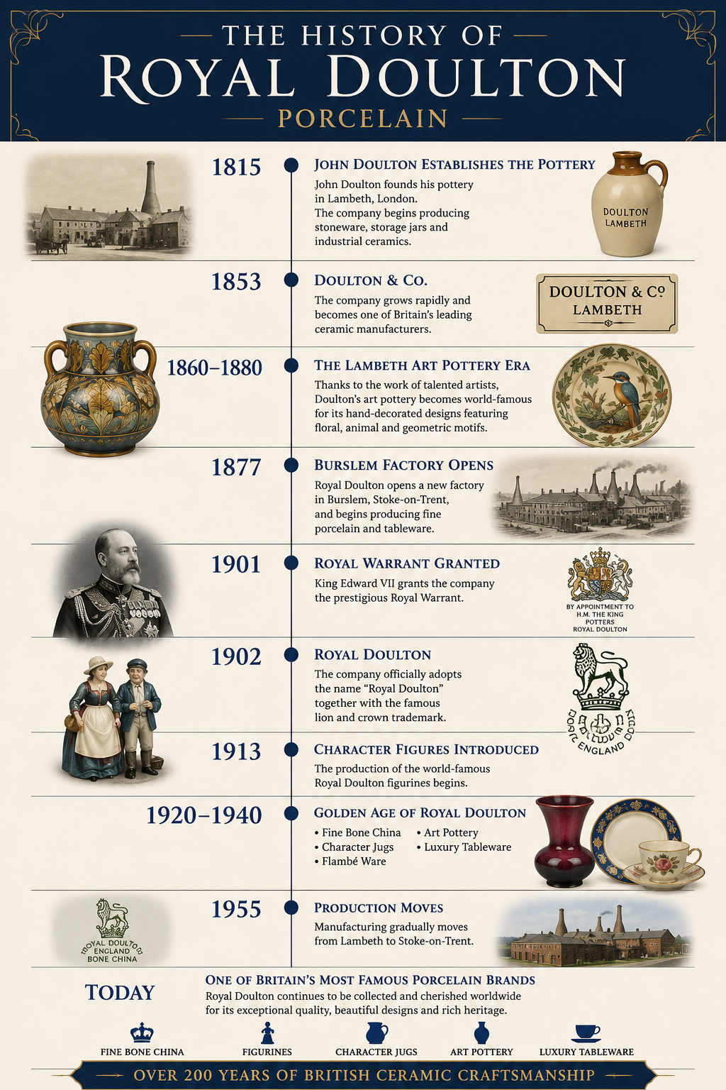 History of Royal Doulton Porcelain Infographic