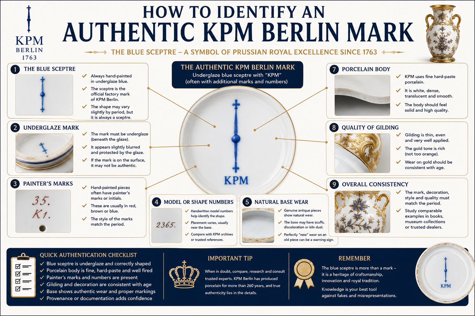 How to identify an authentic KPM Berlin porcelain mark
