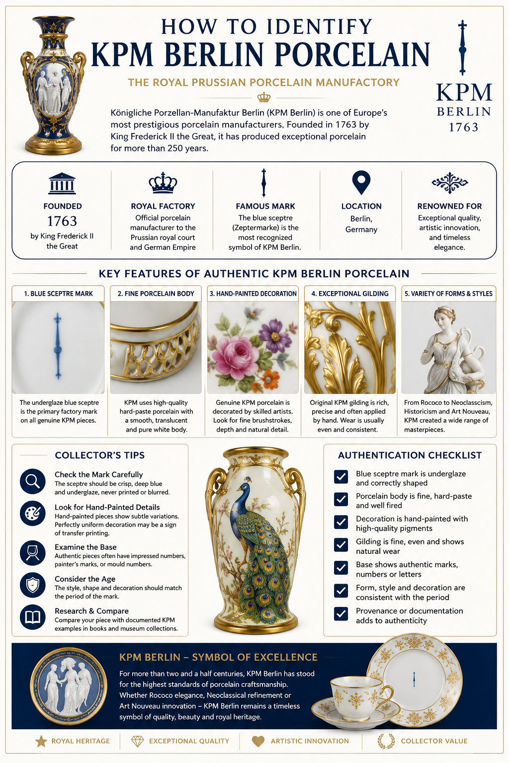 How to identify authentic KPM Berlin porcelain infographic