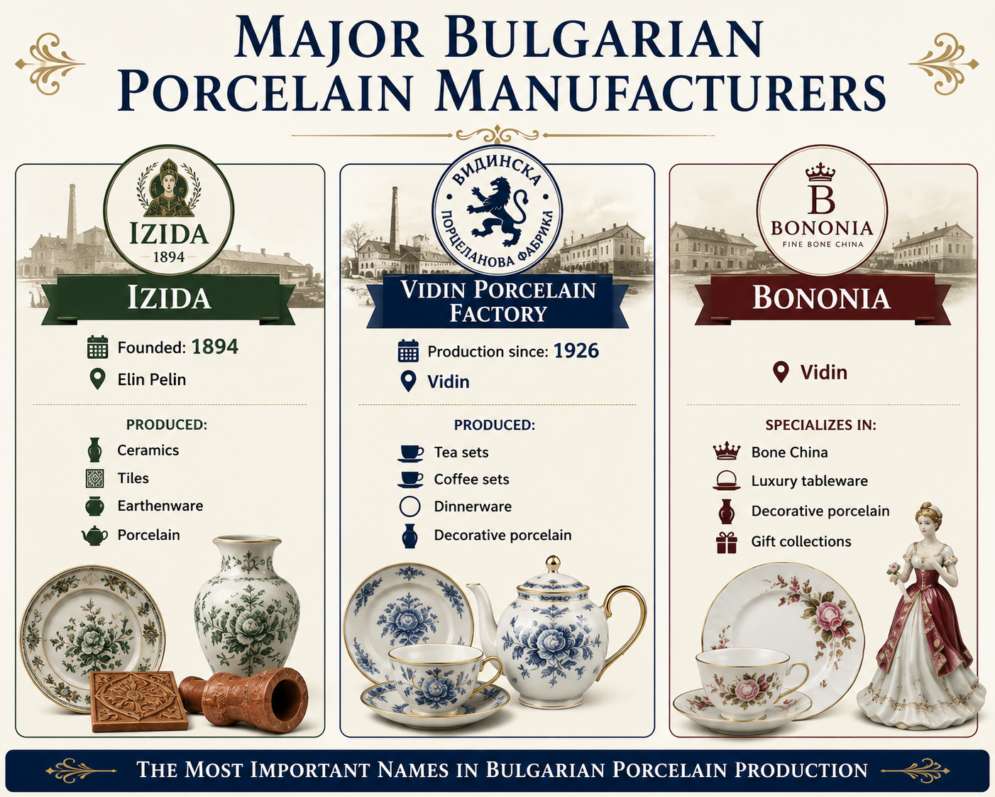 Major Bulgarian Porcelain Manufacturers