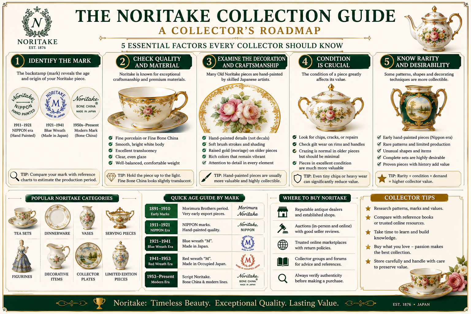 Noritake collector guide infographic