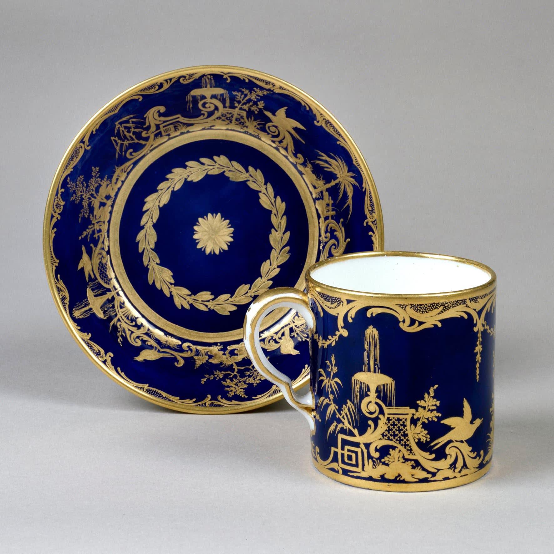 Antique Sèvres porcelain cup and saucer