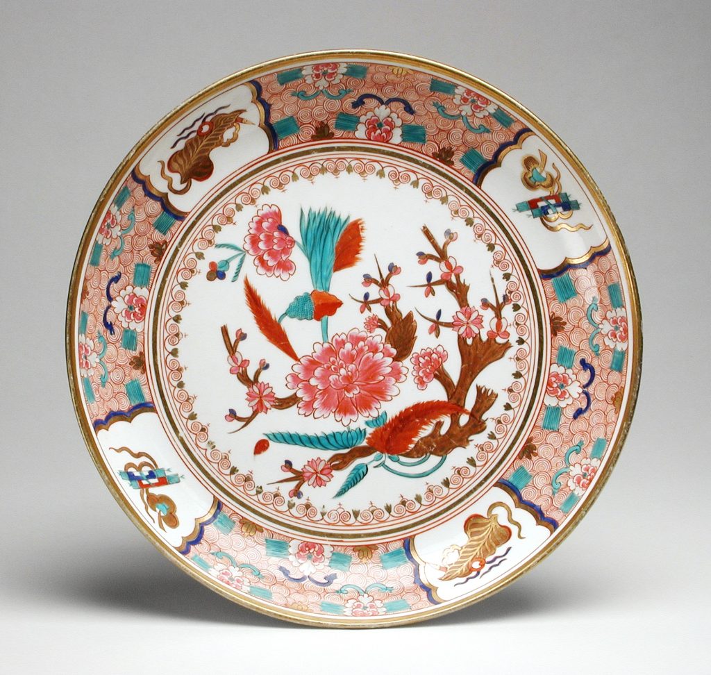 Antique Spode porcelain decorative plate made in England around 1800.