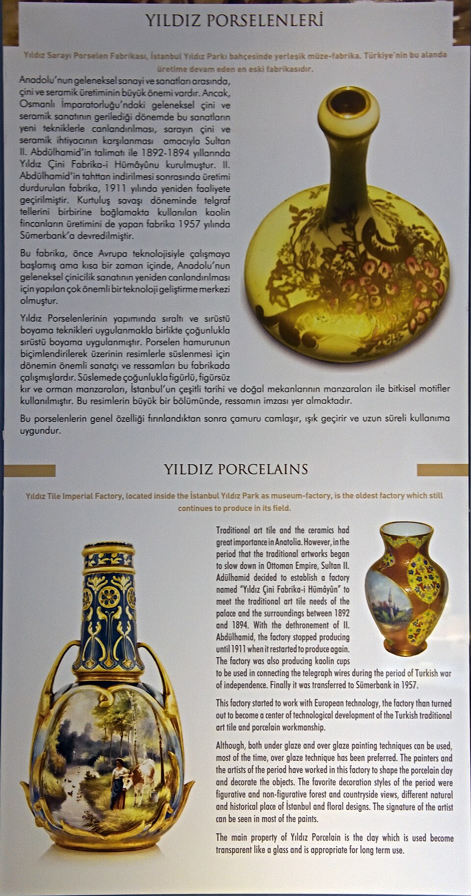 Antique Ottoman Yıldız porcelain displayed in Ankara museum