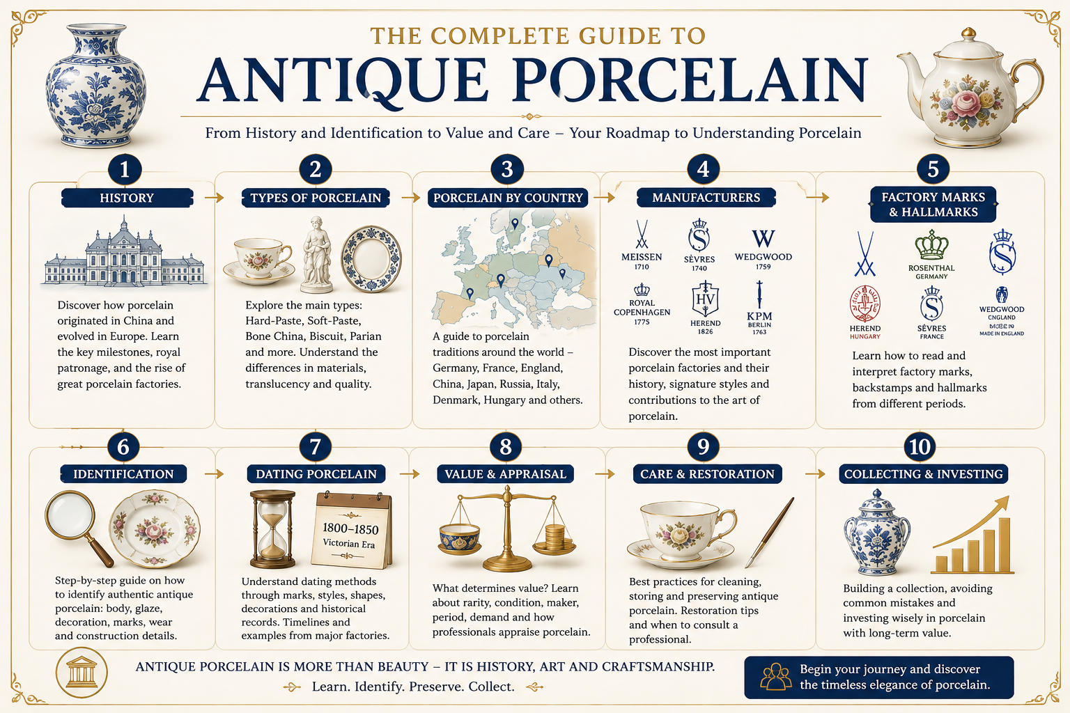 Complete Guide to Antique Porcelain Complete Guide to Antique Porcelain infographic