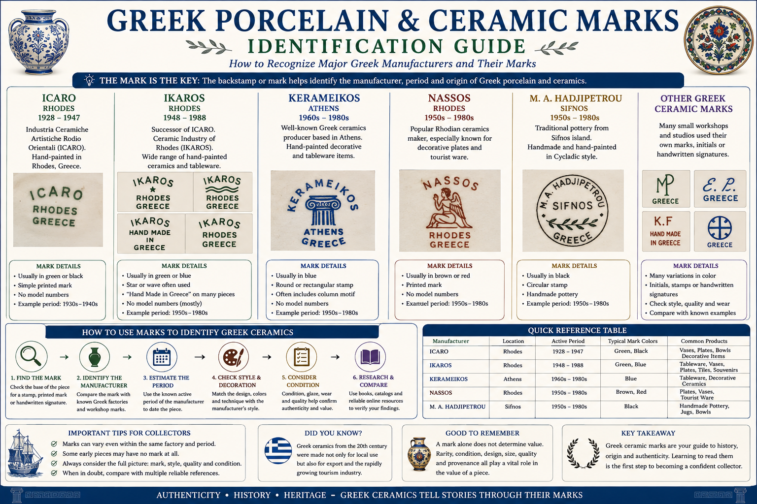 Greek porcelain and ceramic marks identification guide for collectors
