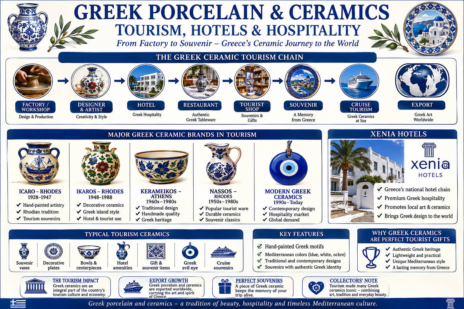 Greek porcelain and ceramics tourism hotels hospitality and souvenir production guide