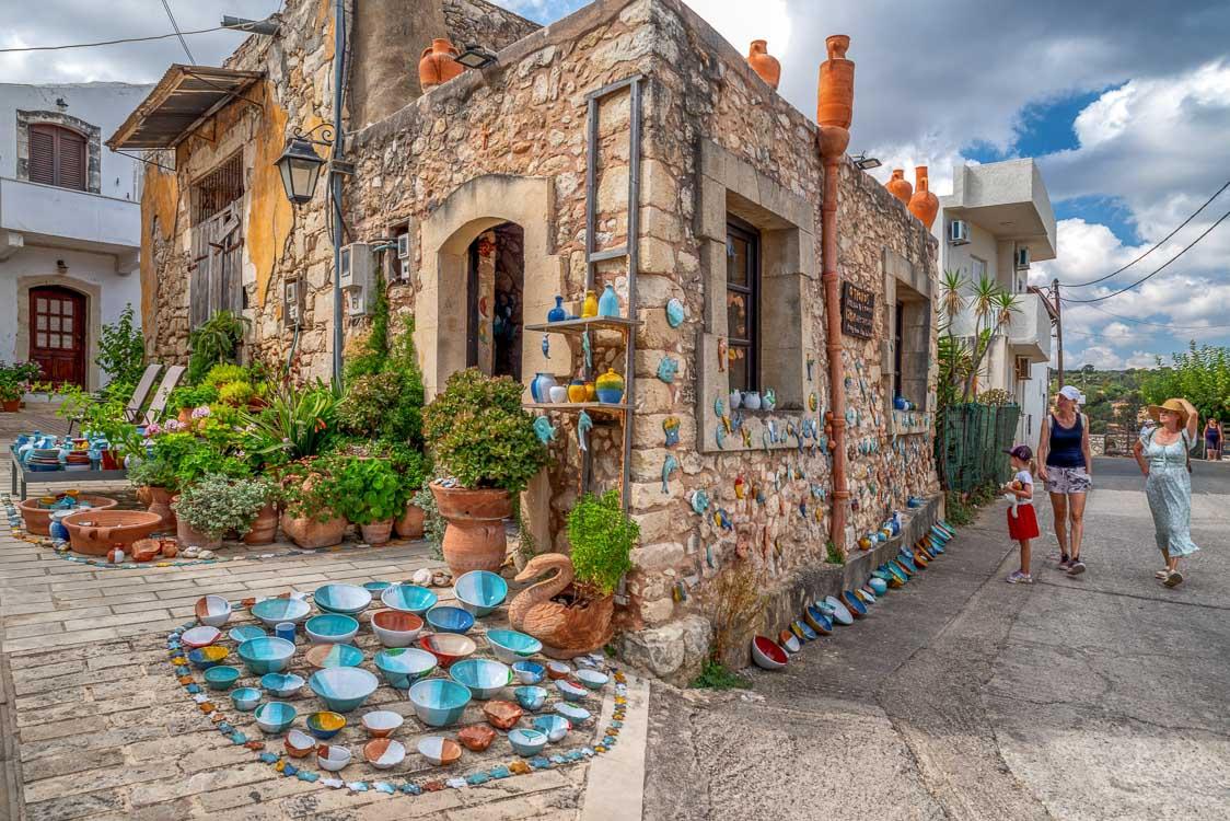 Greek tourist pottery from Crete illustrating souvenir ceramics and tourism