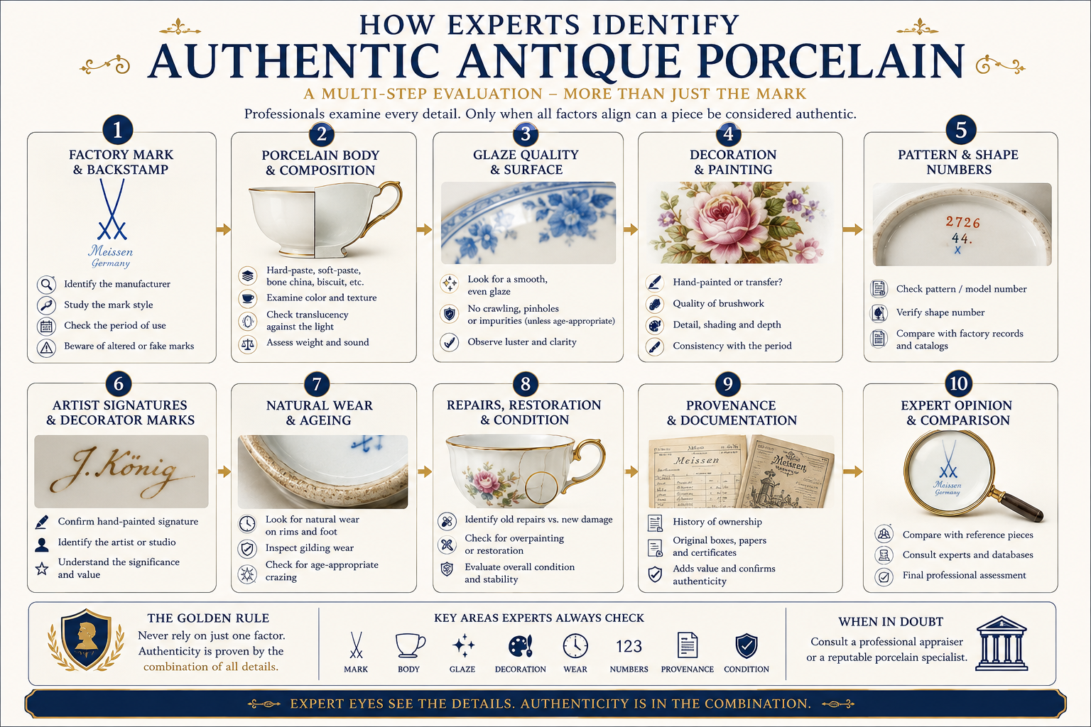 How Experts Identify Authentic Antique Porcelain How Experts Identify Authentic Antique Porcelain infographic