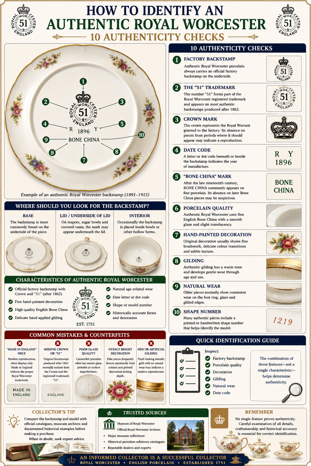 How to identify authentic Royal Worcester porcelain