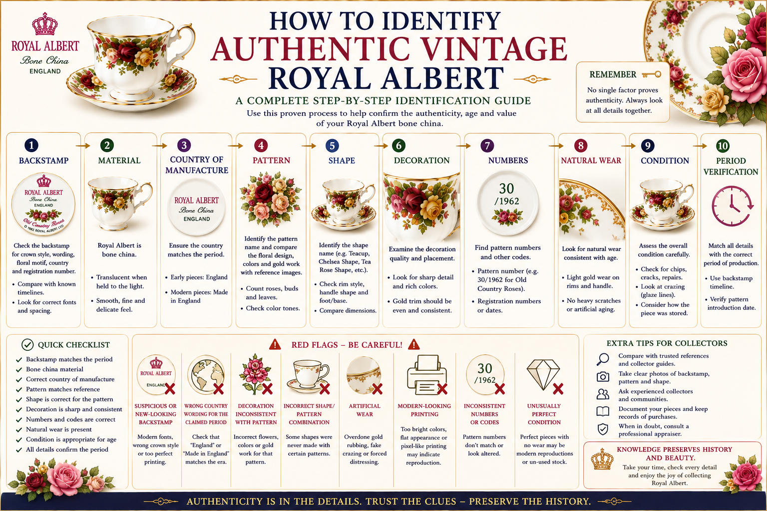 How to identify authentic vintage Royal Albert bone china complete step by step guide