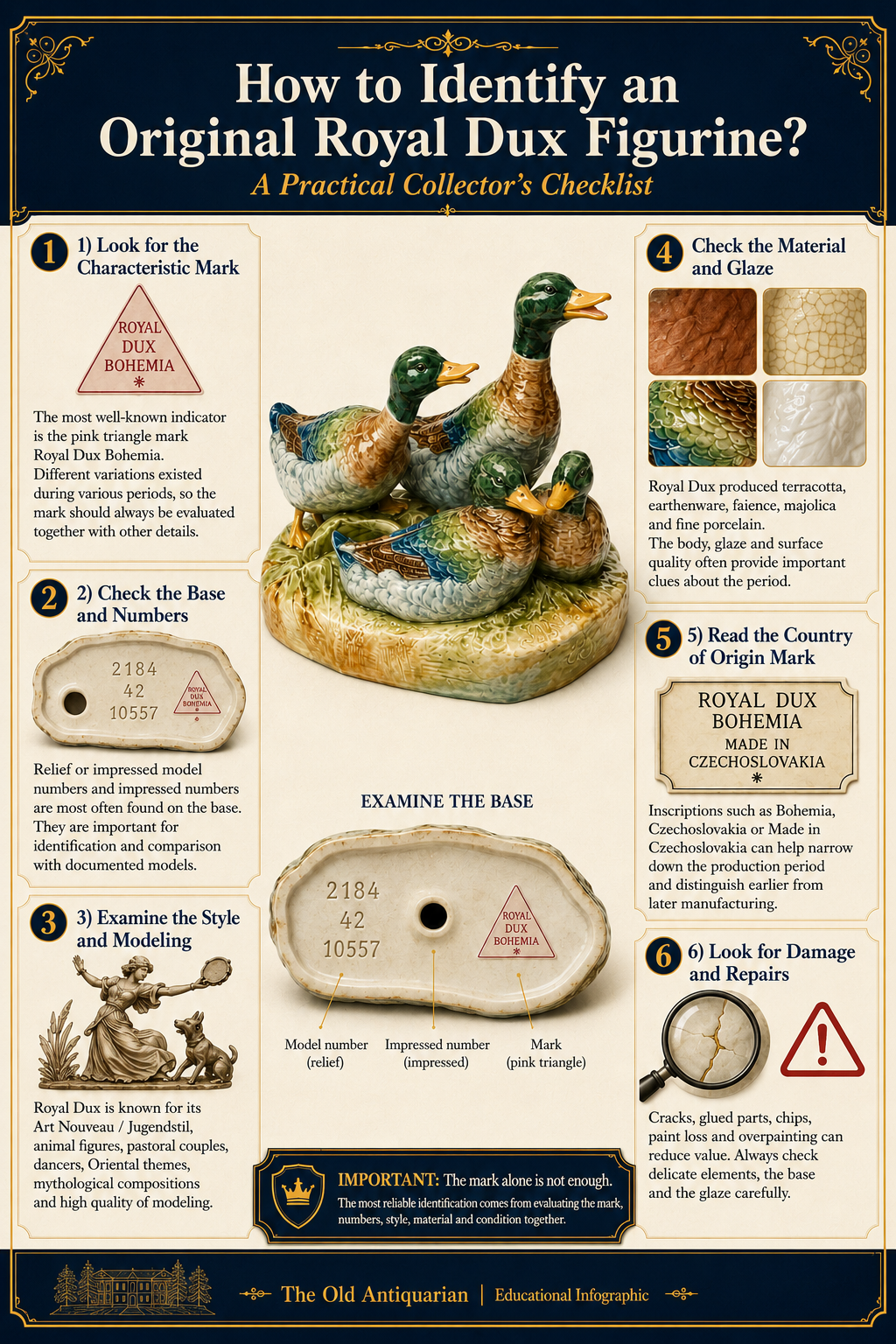 How to Identify an Original Royal Dux Figurine – Collector Checklist How to identify an original Royal Dux figurine using marks numbers materials glaze style and condition