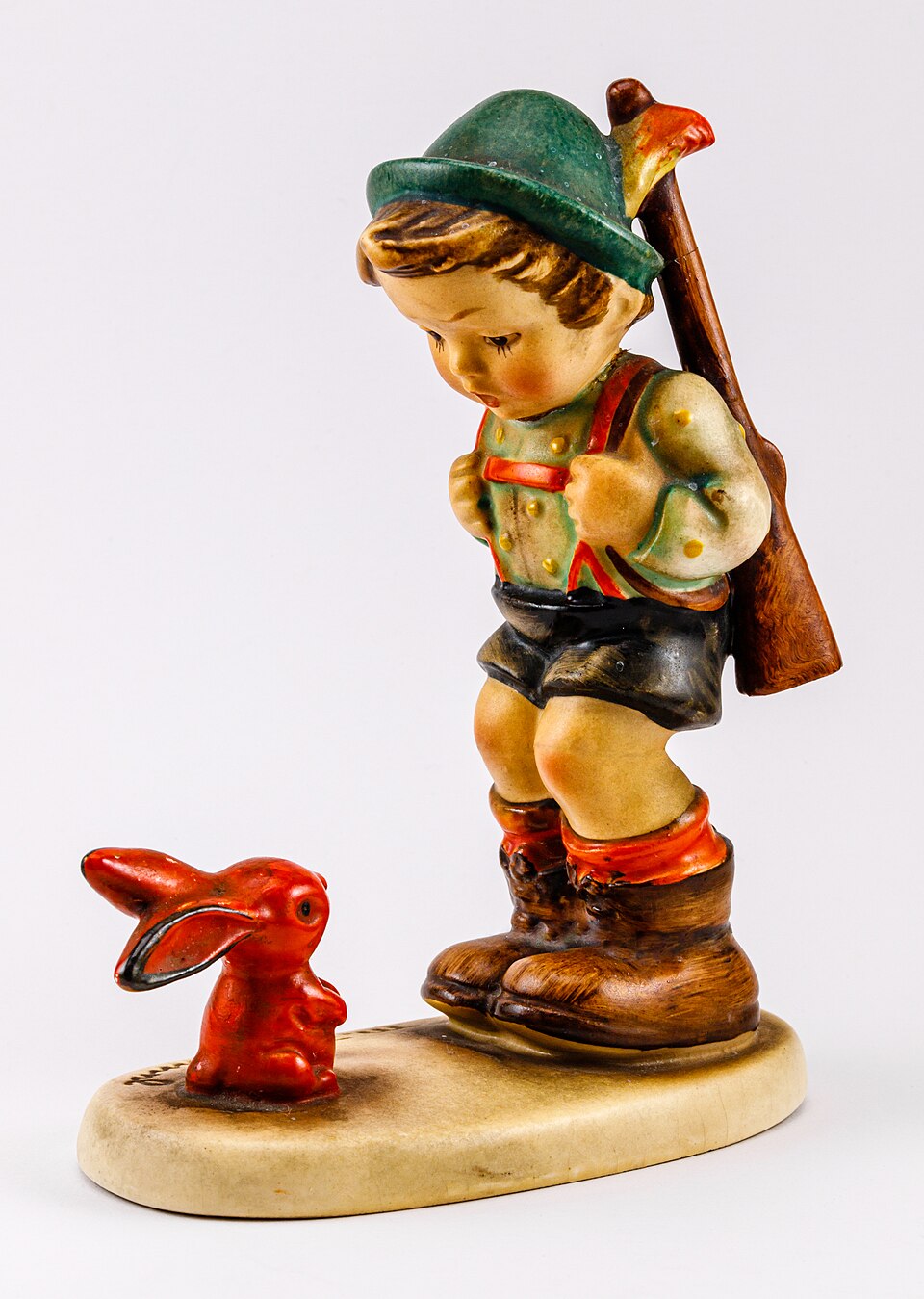 M.I. Hummel Sensitive Hunter Jägerlein HUM 6 M.I. Hummel Sensitive Hunter Jägerlein HUM 6 figurine with boy rifle and rabbit