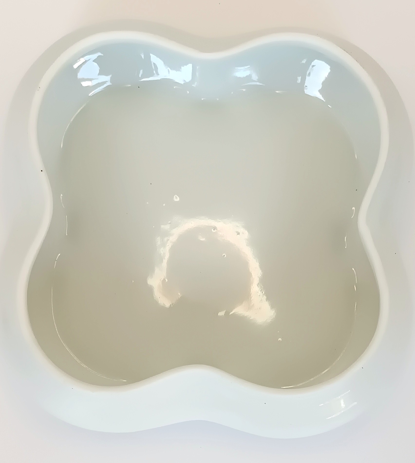 Clean glazed interior of a vintage Limoges France anniversary porcelain box