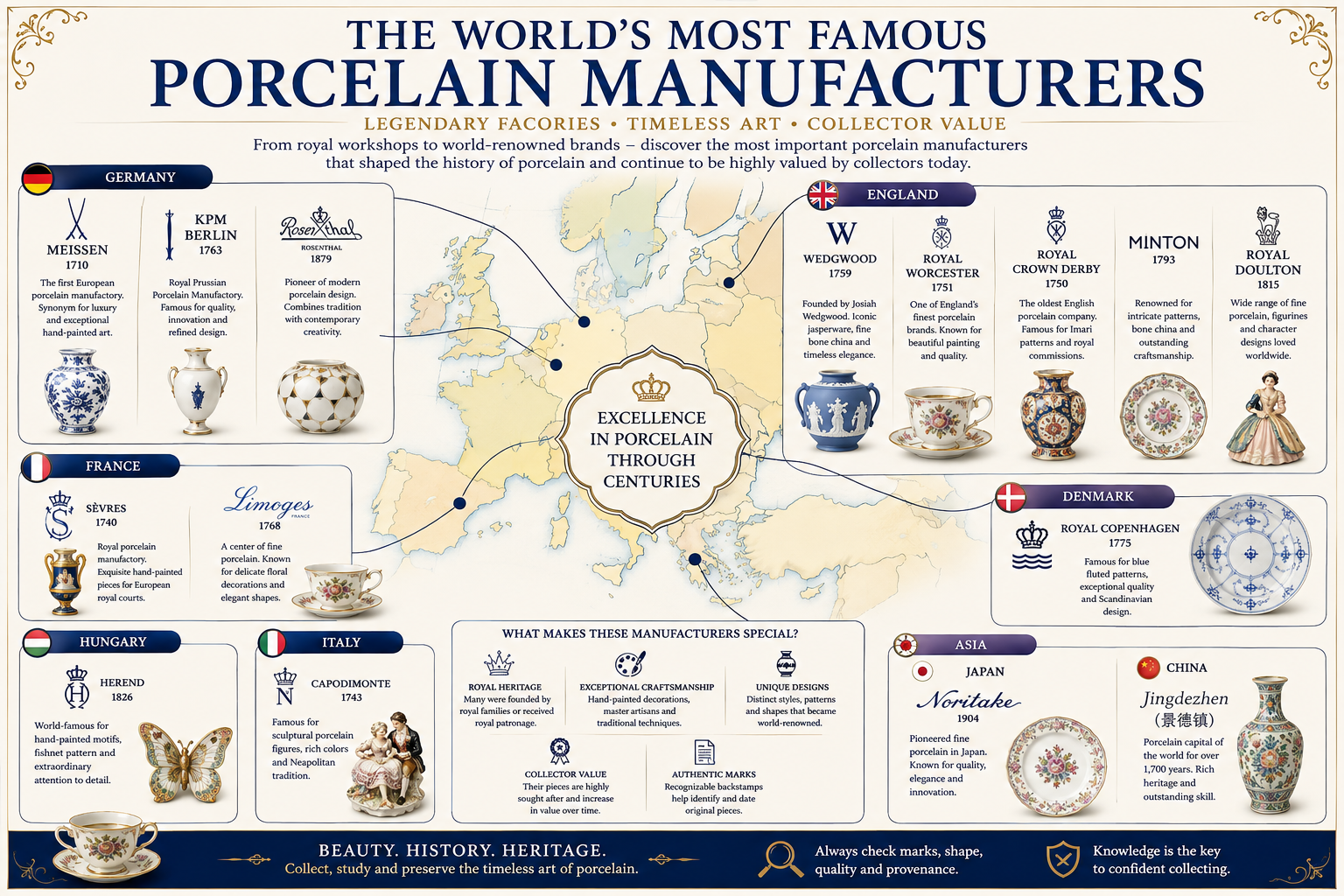 World's Most Famous Porcelain Manufacturers World's Most Famous Porcelain Manufacturers infographic