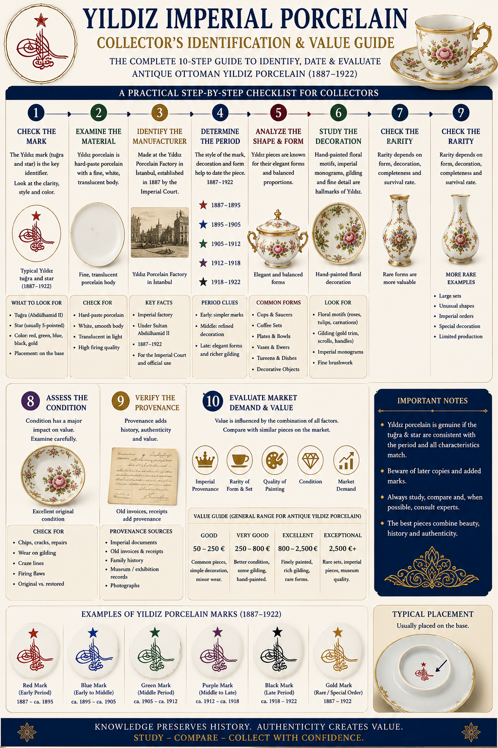 Yıldız Imperial Porcelain identification and value guide with marks dating rarity condition provenance and market demand