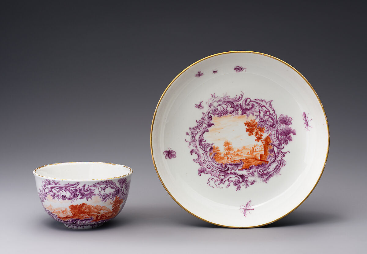 Fürstenberg porcelain cup and saucer circa 1760 to 1770