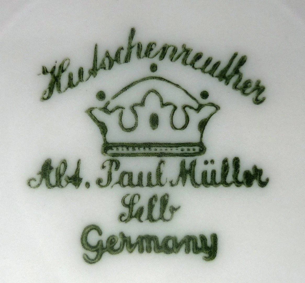 Hutschenreuther Paul Müller Selb Germany porcelain mark with crown on the base
